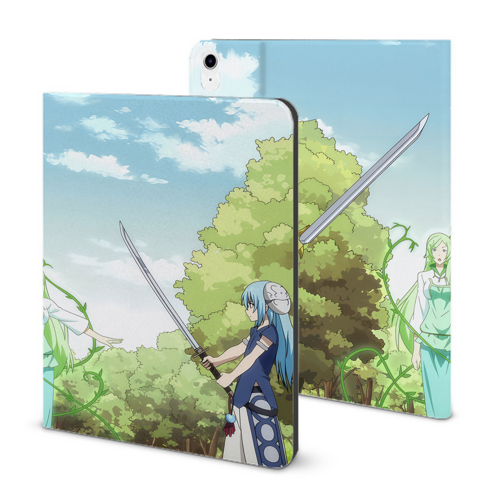 （画像用） 転スラ Regarding Reincarnated to Slime IPad ケース ブック型 PUレザー TPU 耐衝撃 軽量 薄型 ペン収納なし 全面保護 IPad 各モデル対応